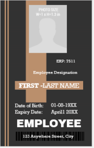 Vertical design employee ID badge