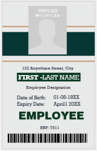 Vertical design employee ID badge