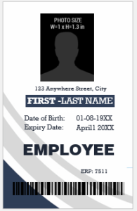 Vertical design employee ID badge