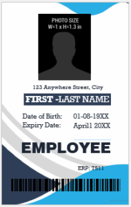 Vertical design employee ID badge