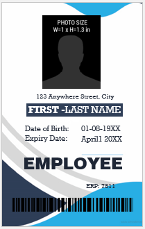 Vertical design employee ID badge