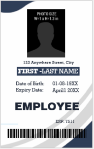 Vertical design employee ID badge