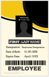 Vertical design employee ID badge