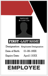 Vertical design employee ID badge