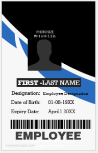 Vertical design employee ID badge