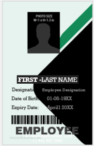 Vertical design employee ID badge