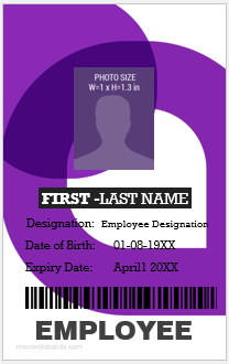 Vertical design employee ID badge