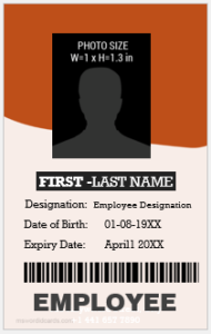 Vertical design employee ID badge