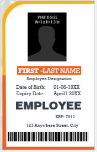 Vertical design employee ID badge