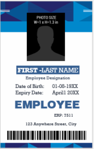 Vertical design employee ID badge