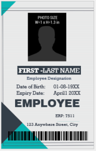 Vertical design employee ID badge