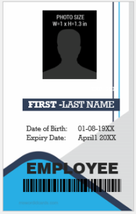 Vertical design employee ID badge