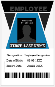 Vertical design employee ID badge