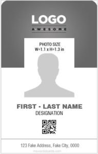 vertical id card template free download word