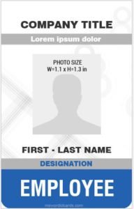 Employee id Card Template Vertical Design MS Word