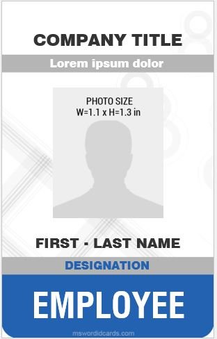 8 Best Professional Design Vertical ID Card Templates | Microsoft Word ...