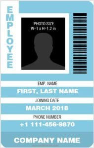 Employee id Card Template Vertical Design MS Word