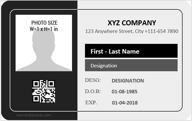 Employee ID Card Templates Microsoft Word ID Card Templates