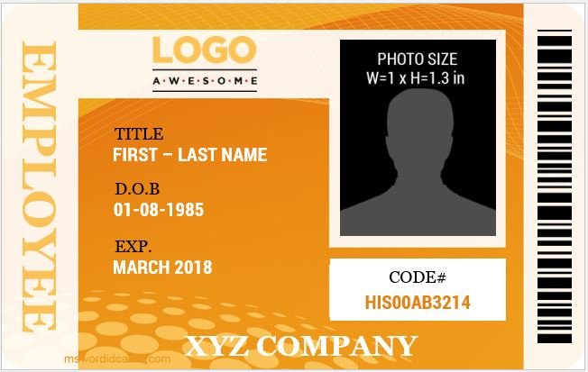 Employee Card Template Word