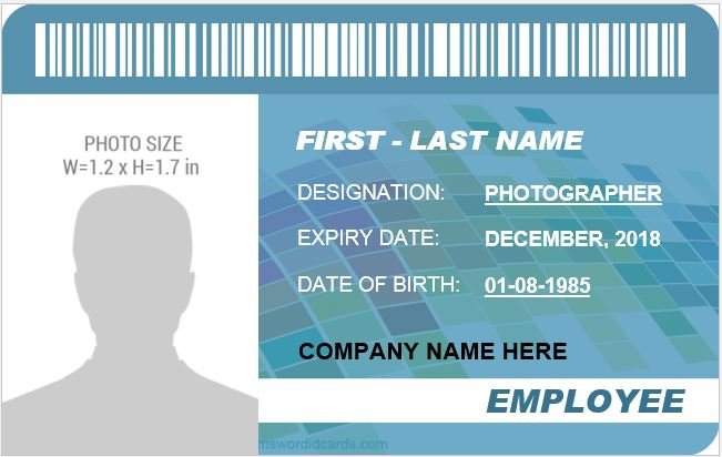 id card template free download word