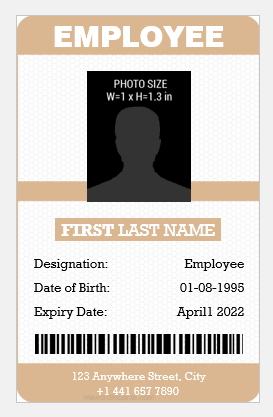 5 Best Vertical Design Employee ID Cards | Microsoft Word ID Card Templates