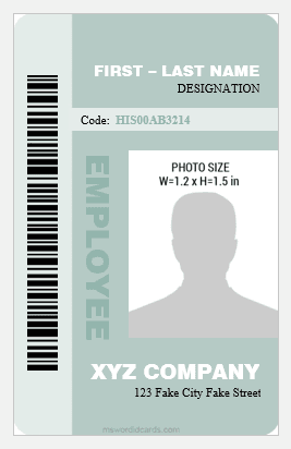 Vertical Design Employee ID Card Templates