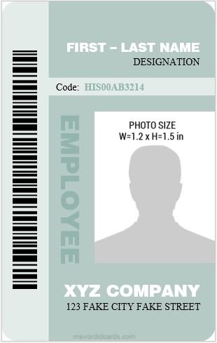 Vertical Design Employee ID Card Templates