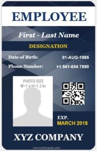 Vertical Design Employee id Card Template
