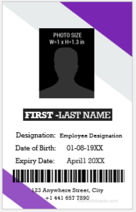 Vertical design employee ID badge