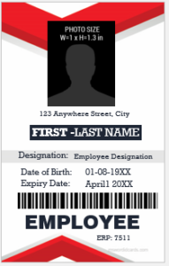 Vertical design employee ID badge