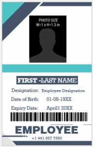 Vertical design employee ID badge