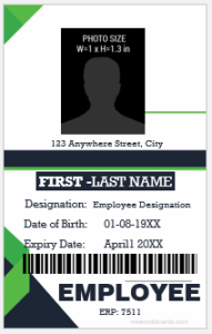 Vertical design employee ID badge