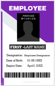 Vertical design employee ID badge