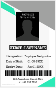 Vertical design employee ID badge