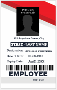 Vertical design employee ID badge