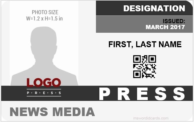 Press Reporter id card template