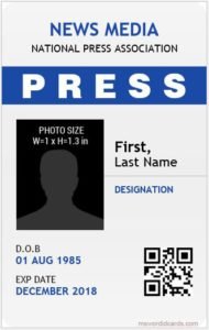 Press Reporter id Card Template