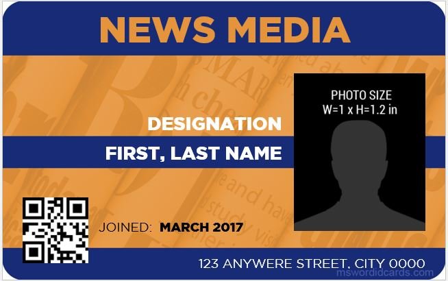 Press Reporter ID Card Template