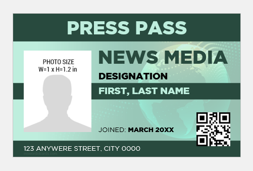 Press reporter ID card