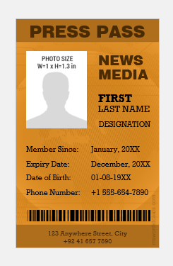 Press pass ID badge