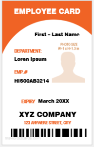 Vertical design ID badge template