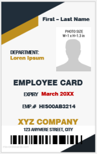 Vertical design ID badge template