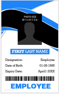 Vertical design employee ID badge