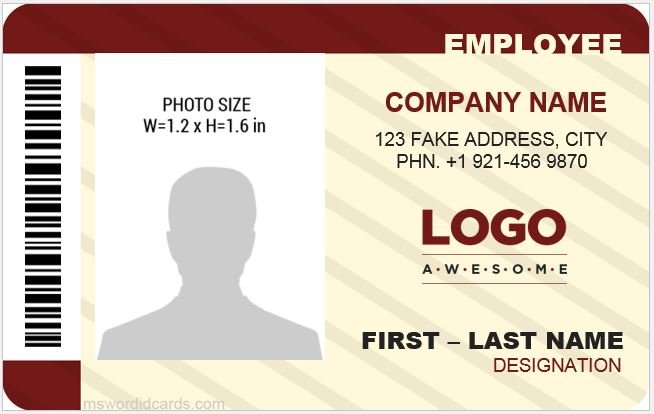 5 Best Office ID Card Templates MS Word Microsoft Word ID Card Templates