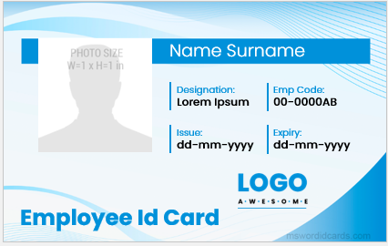 Office ID card template for employees