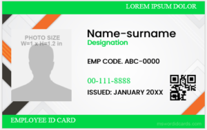 Office ID card template