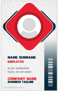 Office employee ID card template