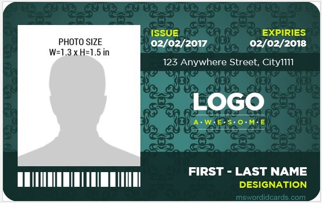 free download company id card template