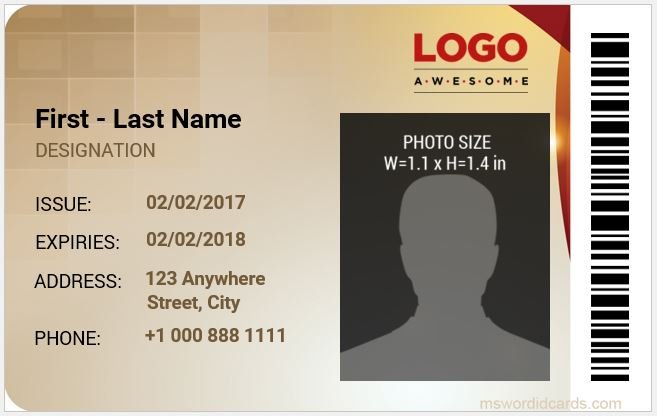 Sample Of Id Card Template