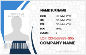 Office ID card template